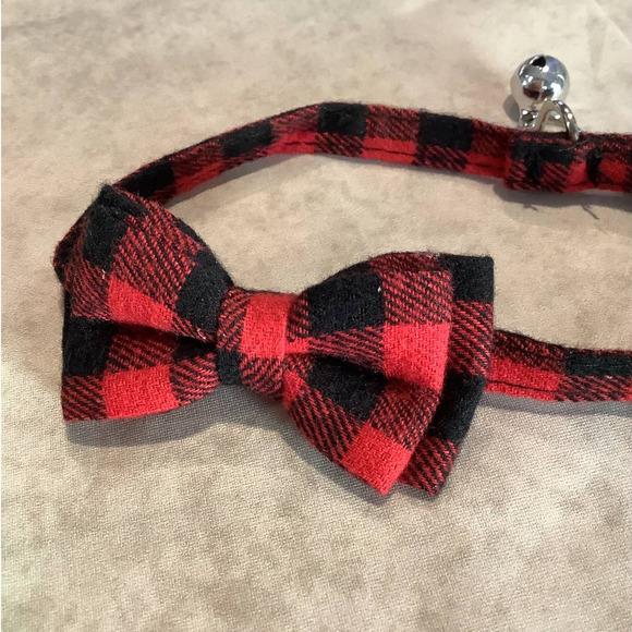 🎈Buffalo Check Flannel Bowtie Collar - Picture 3 of 4